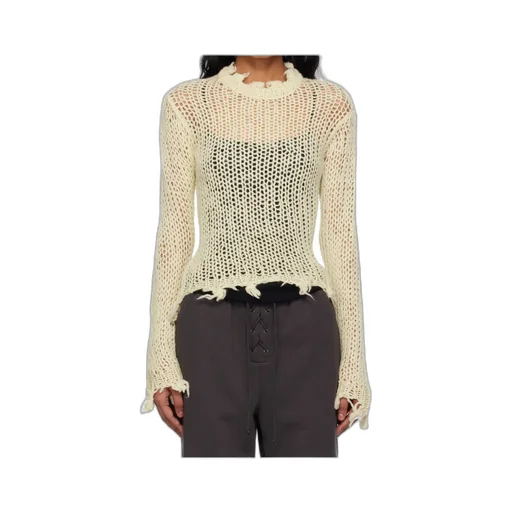 Distressed Crop Knit Top