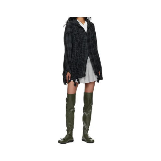 Pleated Layered Knit Mini Skirt