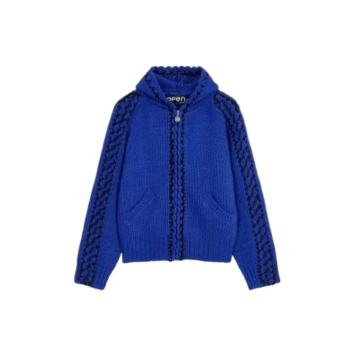 Stitch Zip-Up Knit Hoodie