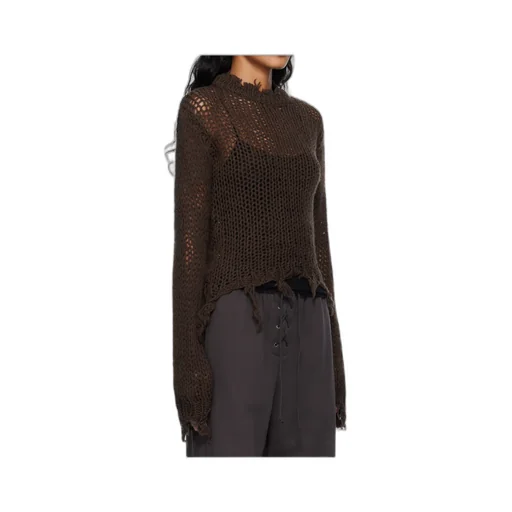 Distressed Crop Knit Sweater