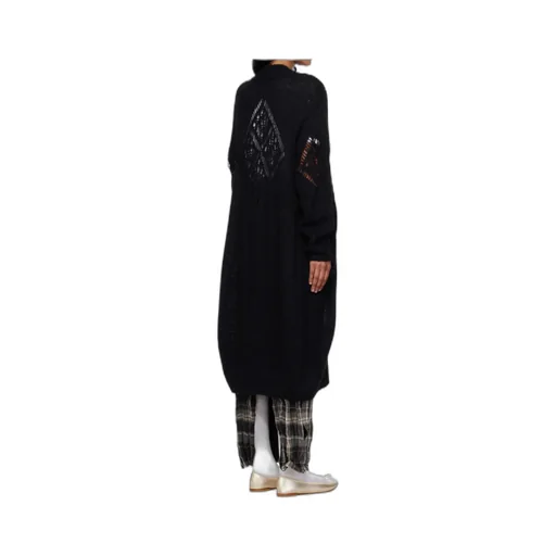 Alpaca Diamond Check Long Cardigan