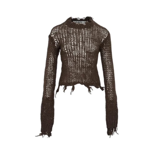 Distressed Crop Knit Sweater