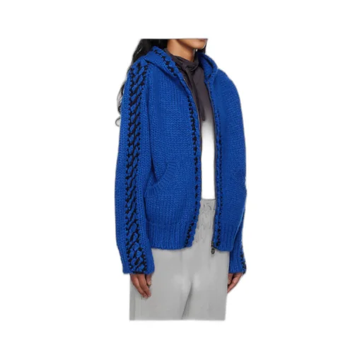 Stitch Zip-Up Knit Hoodie