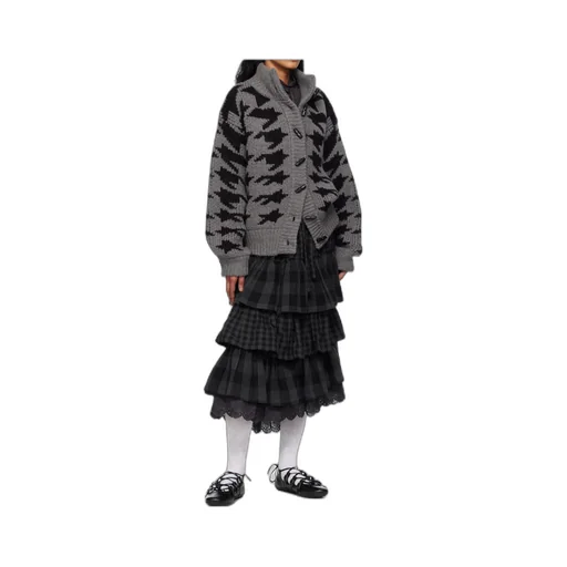 Hound's Tooth Star Cowichan Cardigan