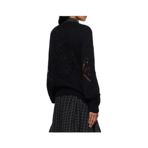 Alpaca Argyle Pointelle Sweater