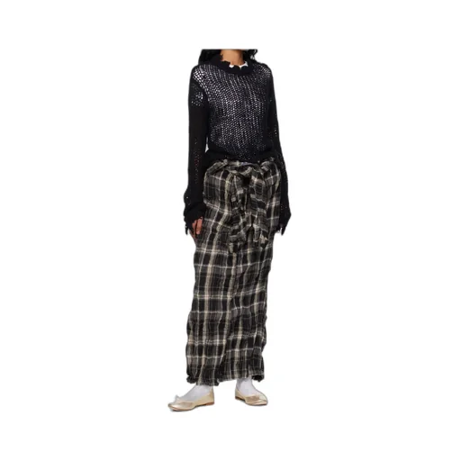 Distressed Cropped Knitted Sweater