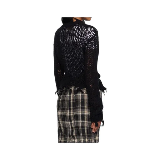 Distressed Cropped Knitted Sweater