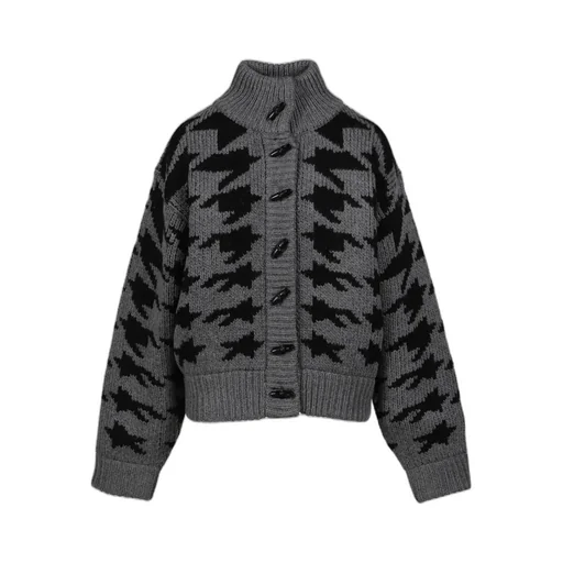 Hound's Tooth Star Cowichan Cardigan