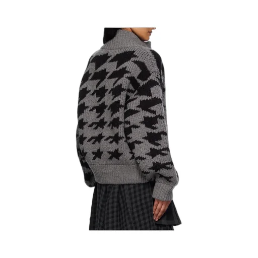 Hound's Tooth Star Cowichan Cardigan
