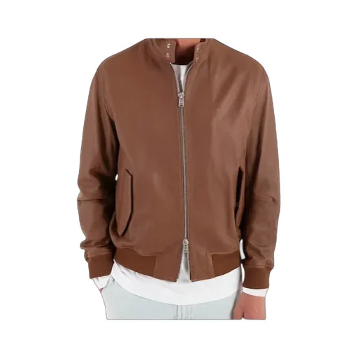 Long-Sleeved Leather Jacket