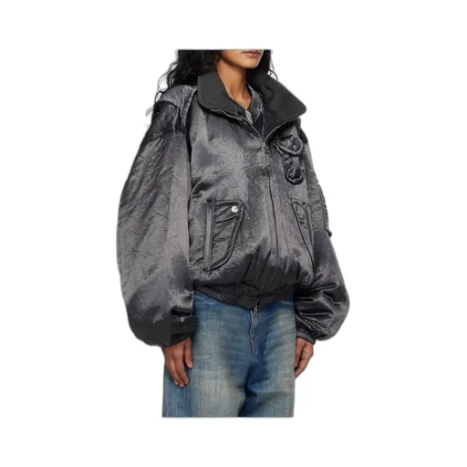Satin Cargo Bomber Jacket