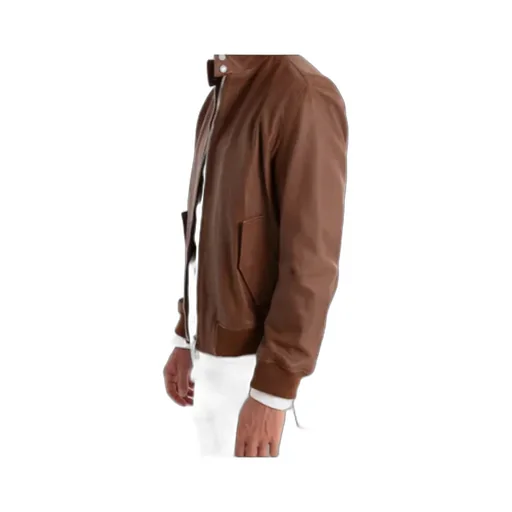 Long-Sleeved Leather Jacket