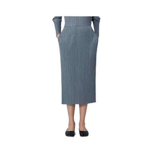 Pleated Pocket Midi Skirt