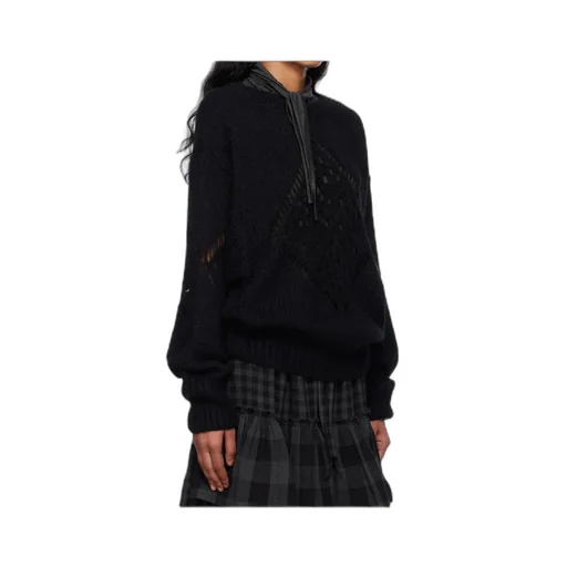 Alpaca Argyle Pointelle Sweater