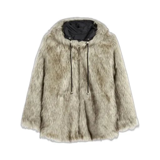 Hooded Reversible Faux Fur Jacket