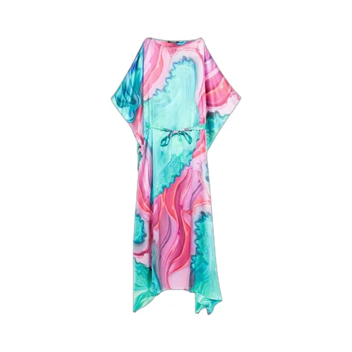 Belted Printed Midi Dress