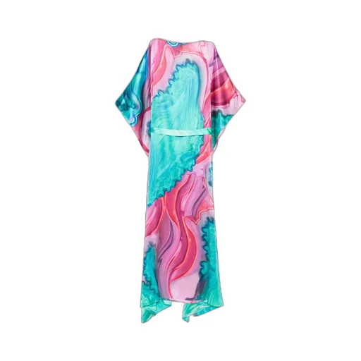 Belted Printed Midi Dress