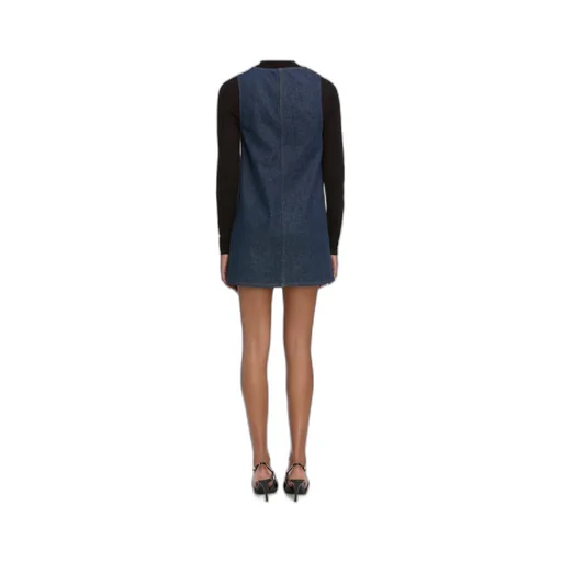 V-Neck Denim Dress