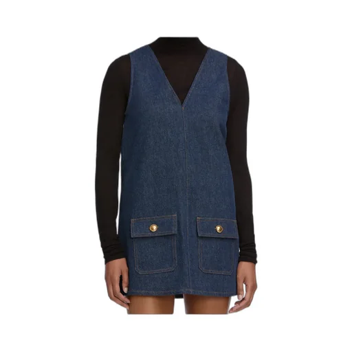 V-Neck Denim Dress