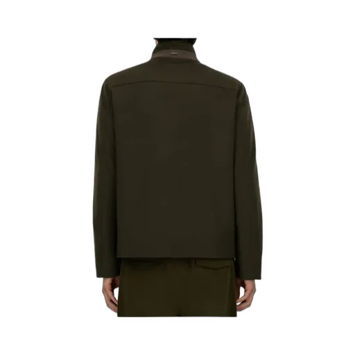 High-Neck Buttoned Jacket