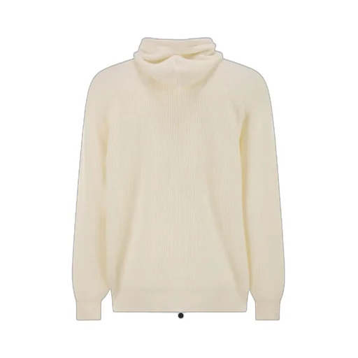 Ribbed Cashmere Hooded Jacket