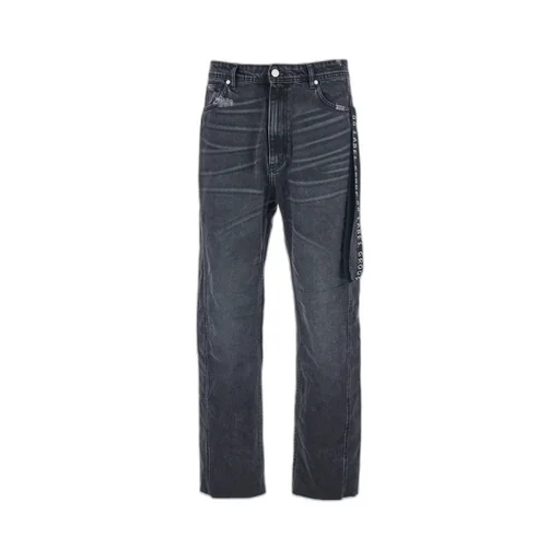 Logo-Tape Straight-Leg Jeans