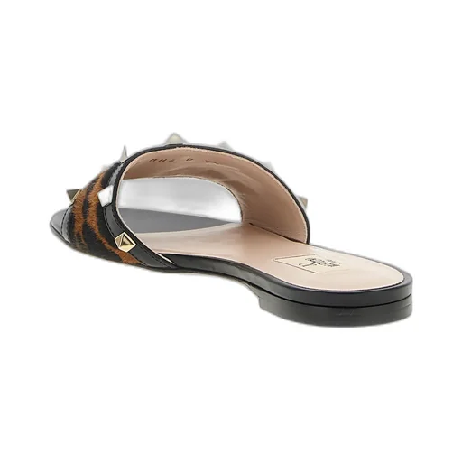 Studded Animal-Print Sandals