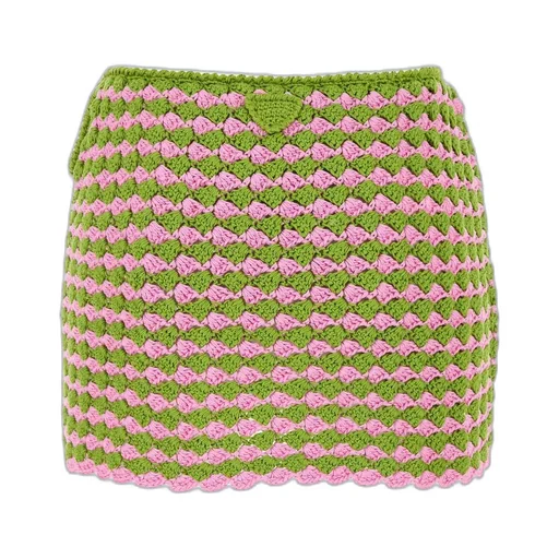 Two-Toned Crochet Mini Skirt