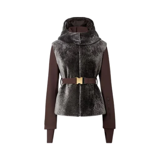 Technical Fabric And Shearling Down Jacket