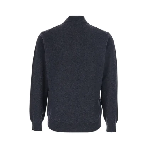 Turtleneck Half-Zip Ribbed-Knit Sweater