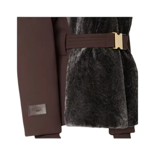 Technical Fabric And Shearling Down Jacket