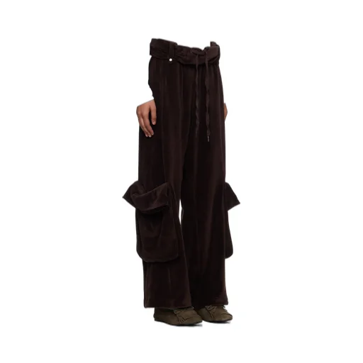 Rolled-Waist Velvet Overalls