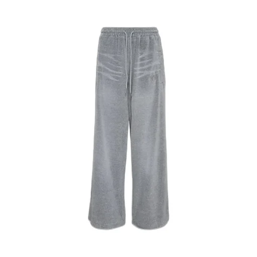 Velvet Wide-Leg Casual Pants