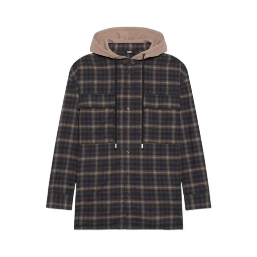 Check Hooded Shirt
