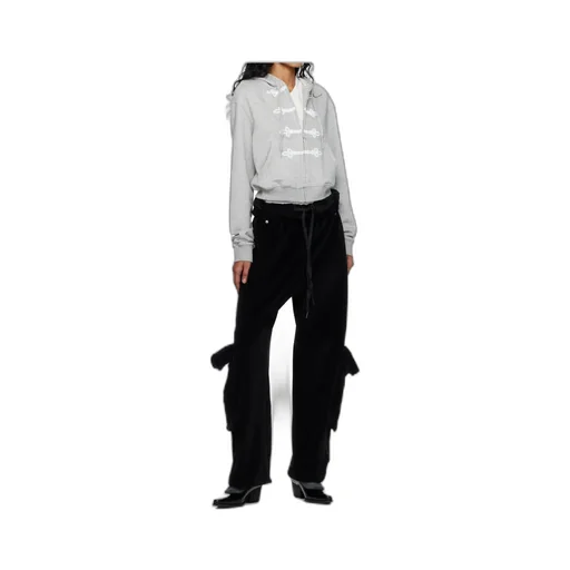 Rolled-Waist Velvet Overalls