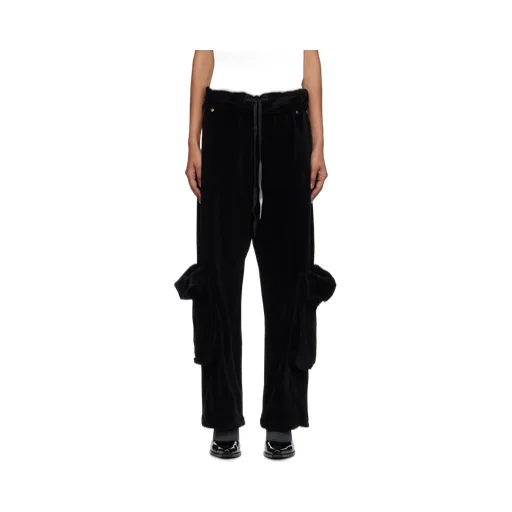 Rolled-Waist Velvet Overalls