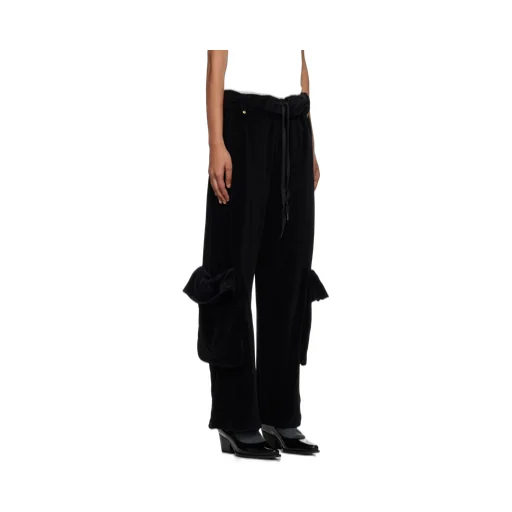 Rolled-Waist Velvet Overalls