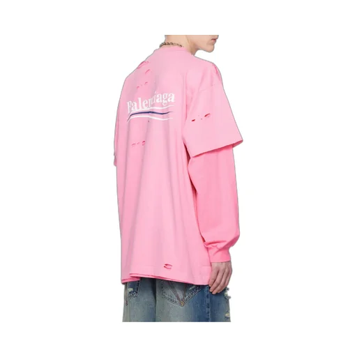 Destroyed Layered Long-Sleeved T-Shirt
