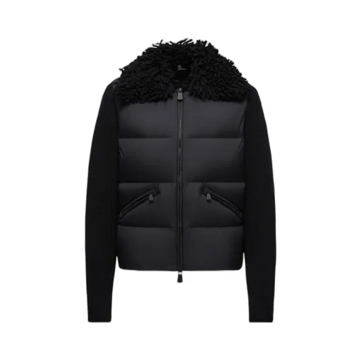 Padded Wool Zip-Up Cardigan