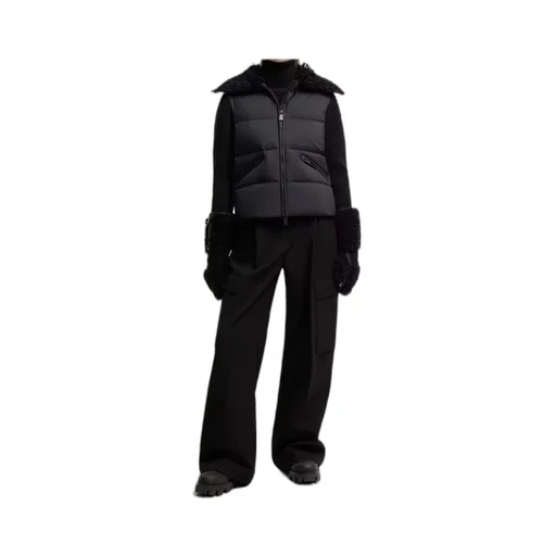 Padded Wool Zip-Up Cardigan