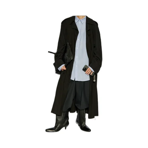 Belted Button-Up Trench Coat