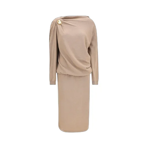 Draped Layered Midi Dress