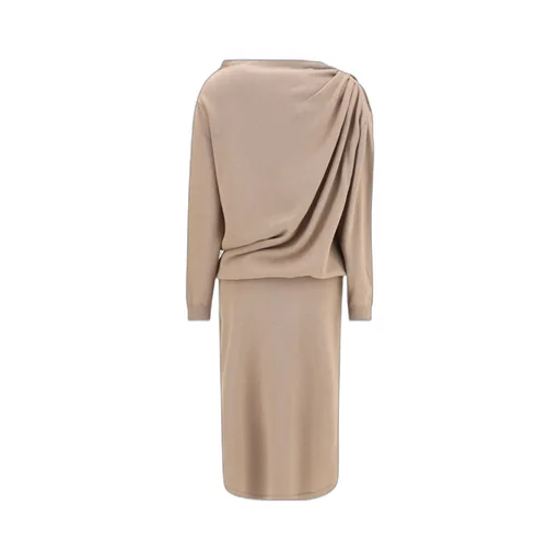 Draped Layered Midi Dress