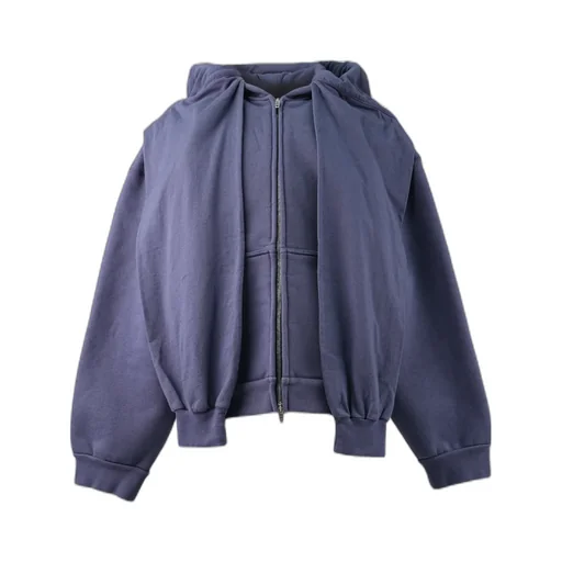Zip-Up Long-Sleeved Hoodie
