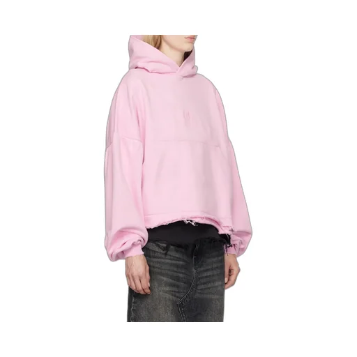Logo Printed Destroyed Hoodie