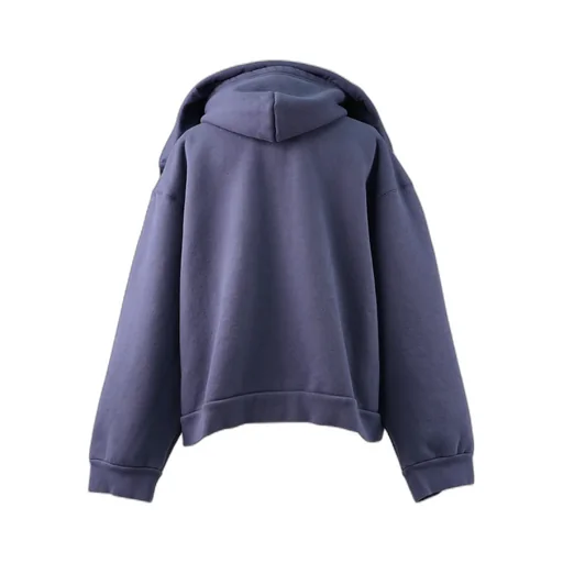 Zip-Up Long-Sleeved Hoodie