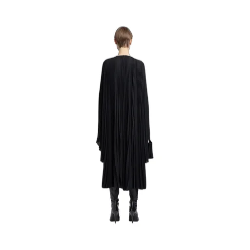 Pleated Wide-Sleeve Maxi Dress