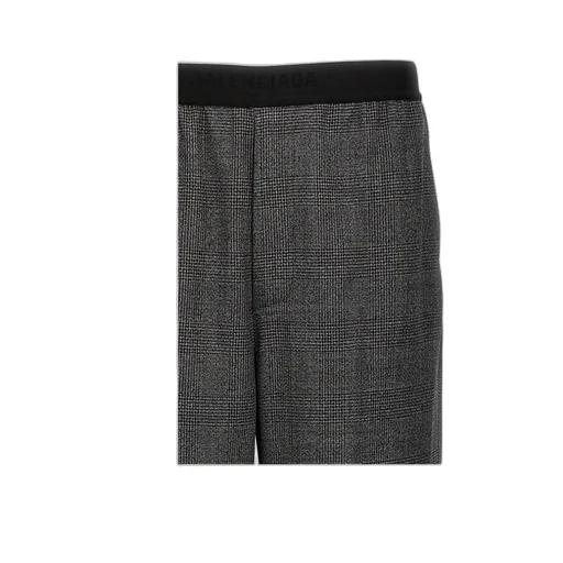 Checked Wide-Leg Pants