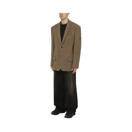 Houndstooth Button-Up Jacket