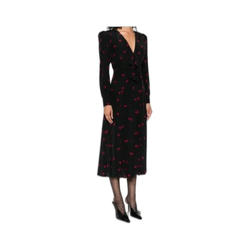 Pleated Bow-Print Dress